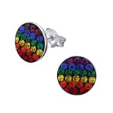 Round - 925 Sterling Silver Kids Ear Studs with Crystal SD17594