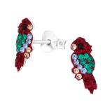 Parrot - 925 Sterling Silver Kids Ear Studs with Crystal SD22332