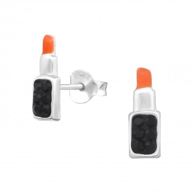 Lipstick - 925 Sterling Silver Kids Ear Studs with Crystal SD36425