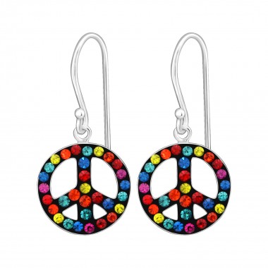 Peace - 925 Sterling Silver Kids Earrings SD15272