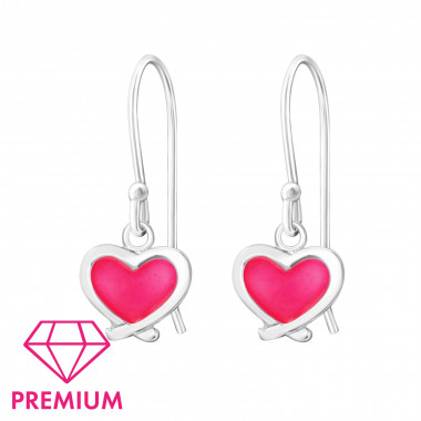 Heart - 925 Sterling Silver Kids Earrings SD16664