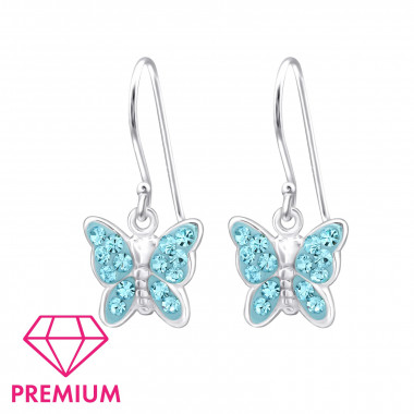 Butterfly - 925 Sterling Silver Kids Earrings SD18140