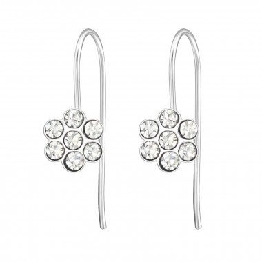 Flower - 925 Sterling Silver Kids Earrings SD24471