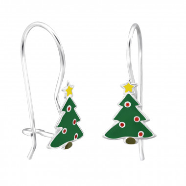 Christmas Tree - 925 Sterling Silver Kids Earrings SD28647