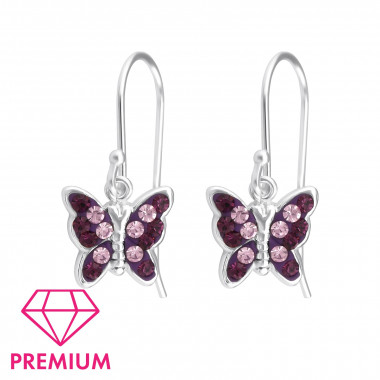 Butterfly - 925 Sterling Silver Kids Earrings SD34892