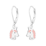 Unicorn Lever Back Earrings - 925 Sterling Silver Kids Earrings SD37592