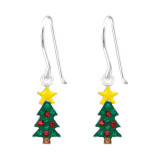 Christmas Tree - 925 Sterling Silver Kids Earrings SD41489