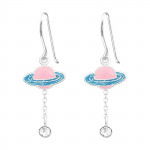 Saturn Planet - 925 Sterling Silver Kids Earrings SD41490