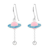 Saturn Planet - 925 Sterling Silver Kids Earrings SD41490