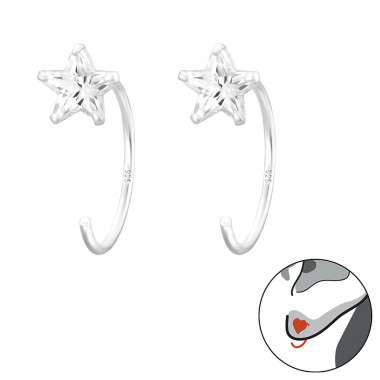 Star - 925 Sterling Silver Kids Earrings SD43458