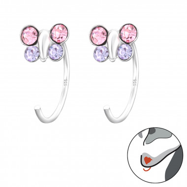 Butterfly - 925 Sterling Silver Kids Earrings SD43459