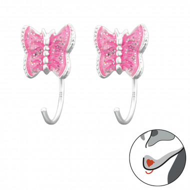 Butterfly - 925 Sterling Silver Kids Earrings SD43462