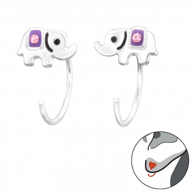 Elephant - 925 Sterling Silver Kids Earrings SD43465