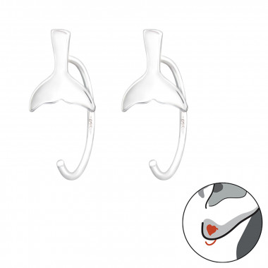 Whale's Tail - 925 Sterling Silver Kids Earrings SD43472