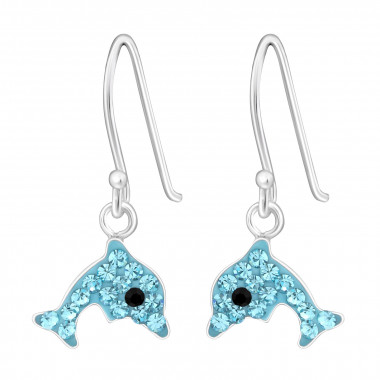 Dolphin - 925 Sterling Silver Kids Earrings SD4383