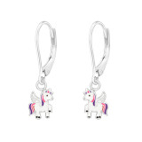 Unicorn - 925 Sterling Silver Kids Earrings SD44070