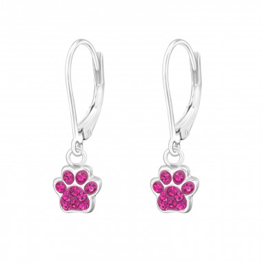 Paw Print - 925 Sterling Silver Kids Earrings SD44073