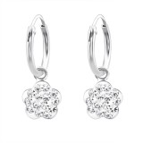 Flower - 925 Sterling Silver Kids Hoops SD10542