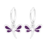 Dragonfly - 925 Sterling Silver Kids Hoops SD13566