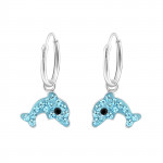 Dolphin - 925 Sterling Silver Kids Hoops SD13859 Dolphin - 925 Sterling Silver Kids Hoops SD13859