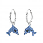 Dolphin - 925 Sterling Silver Kids Hoops SD18080 Dolphin - 925 Sterling Silver Kids Hoops SD18080