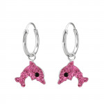 Dolphin - 925 Sterling Silver Kids Hoops SD18756 Dolphin - 925 Sterling Silver Kids Hoops SD18756