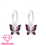Butterfly - 925 Sterling Silver Kids Hoops SD20032 Butterfly - 925 Sterling Silver Kids Hoops SD20032