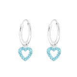 12mm Heart - 925 Sterling Silver Kids Hoops SD21937