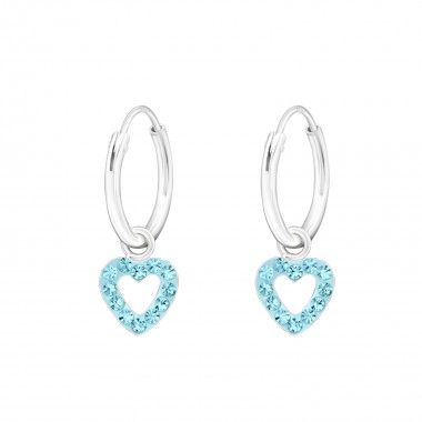 12mm Heart - 925 Sterling Silver Kids Hoops SD21937