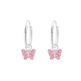 Butterfly - 925 Sterling Silver Kids Hoops SD22296