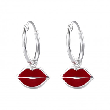 Lips - 925 Sterling Silver Kids Hoops SD22598