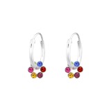 Flower - 925 Sterling Silver Kids Hoops SD23929