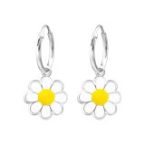 Flower - 925 Sterling Silver Kids Hoops SD27559