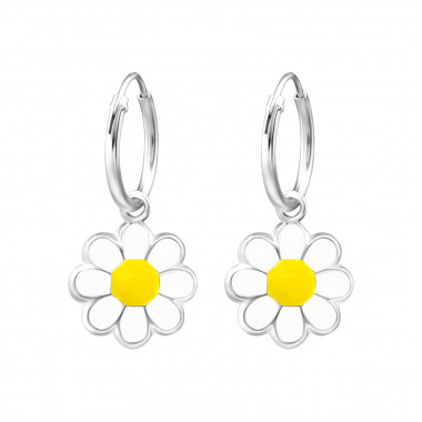 Flower - 925 Sterling Silver Kids Hoops SD27559