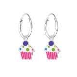 Cupcake - 925 Sterling Silver Kids Hoops SD27561