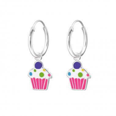 Cupcake - 925 Sterling Silver Kids Hoops SD27561