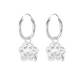 Paw Print - 925 Sterling Silver Kids Hoops SD28056