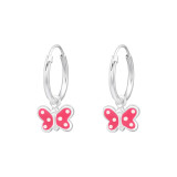 Butterfly - 925 Sterling Silver Kids Hoops SD28634
