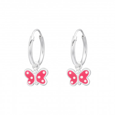 Butterfly - 925 Sterling Silver Kids Hoops SD28634