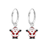 Santa Claus - 925 Sterling Silver Kids Hoops SD28638