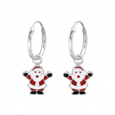 Santa Claus - 925 Sterling Silver Kids Hoops SD28638