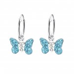 Butterfly - 925 Sterling Silver Kids Hoops SD2911 Butterfly - 925 Sterling Silver Kids Hoops SD2911