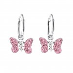 Butterfly - 925 Sterling Silver Kids Hoops SD2914 Butterfly - 925 Sterling Silver Kids Hoops SD2914