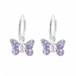 Butterfly - 925 Sterling Silver Kids Hoops SD2916 Butterfly - 925 Sterling Silver Kids Hoops SD2916