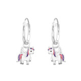 Unicorn - 925 Sterling Silver Kids Hoops SD31148