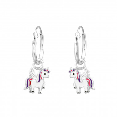 Unicorn - 925 Sterling Silver Kids Hoops SD31148