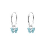 Butterfly - 925 Sterling Silver Kids Hoops SD31186