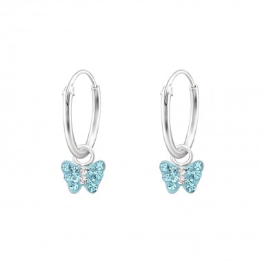 Butterfly - 925 Sterling Silver Kids Hoops SD31186