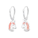 Unicorn - 925 Sterling Silver Kids Hoops SD34042