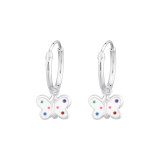 Butterfly - 925 Sterling Silver Kids Hoops SD34619